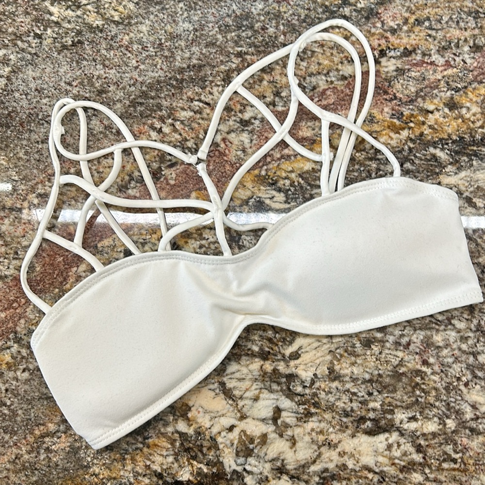 Cage-front Bralette - White - Medium